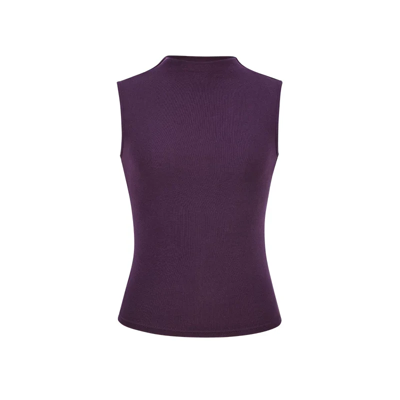Ärmelloses Damen Tanktop Stehkragen Slim Fit Kurz Sommer - Image 10