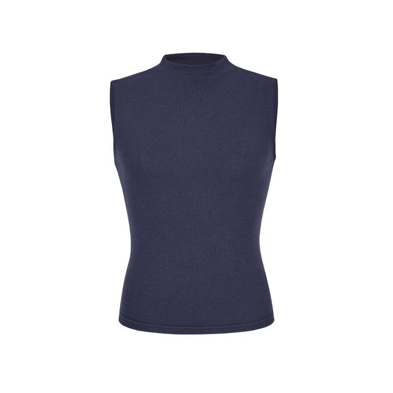 Ärmelloses Damen Tanktop Stehkragen Slim Fit Kurz Sommer - Image 9