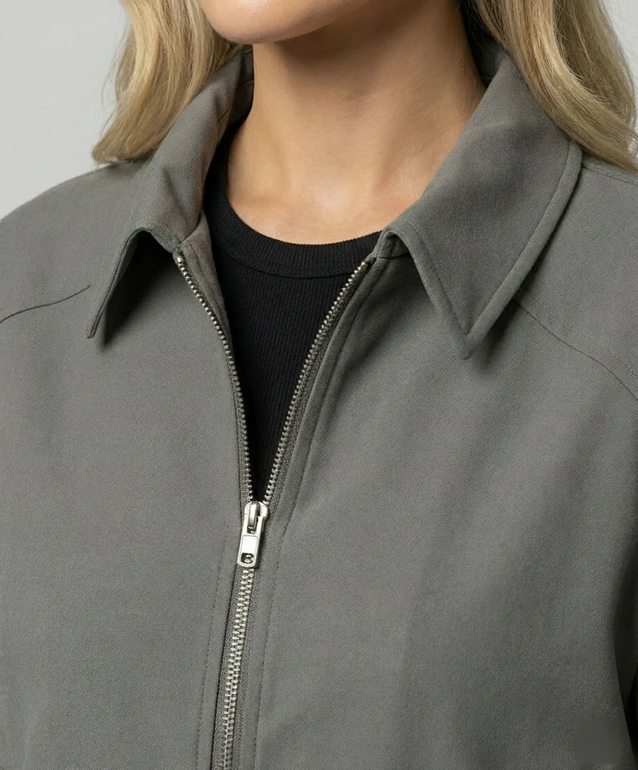Bwka Vintage Boxy Jacke Cleanfit Unisex Herbst Kurzmantel Grau - Image 2