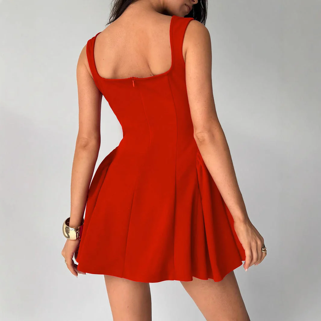 Damen A-Linien Kleid mit Quadratischem Ausschnitt und Schwingendem Rock Heidi-Mode - Image 2