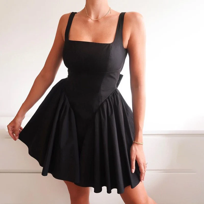 Damen A-Linien Minikleid mit quadratischem Ausschnitt und voluminösem Rock Heidi-Mode - Image 6