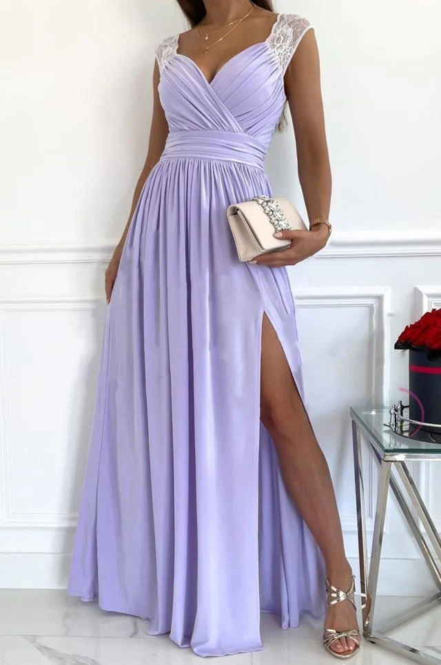 Damen Abendkleid mit Elegantem V-Ausschnitt und Rüschendetails Heidi-Mode - Image 2
