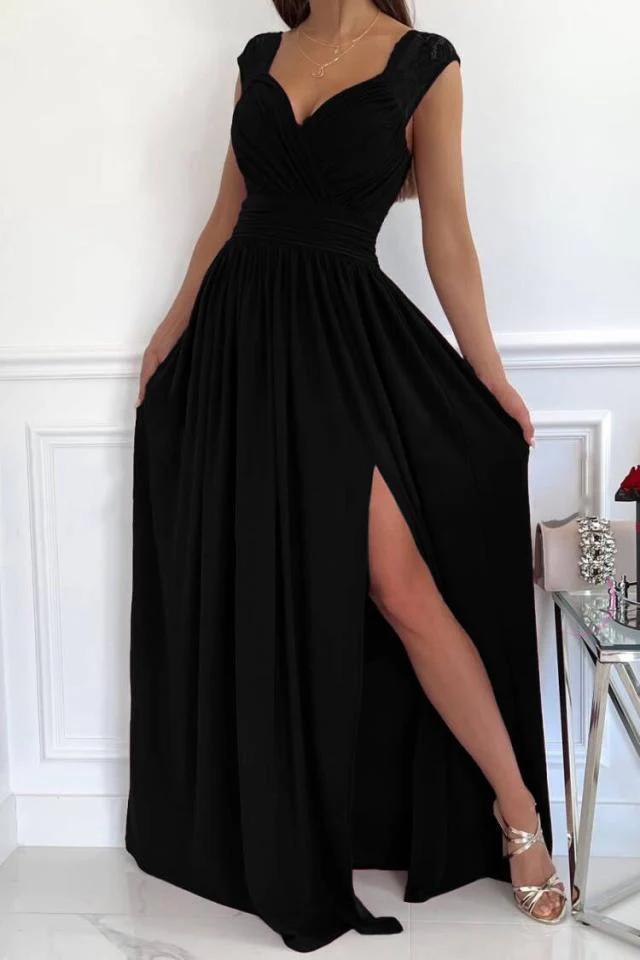 Damen Abendkleid mit Elegantem V-Ausschnitt und Rüschendetails Heidi-Mode - Image 5