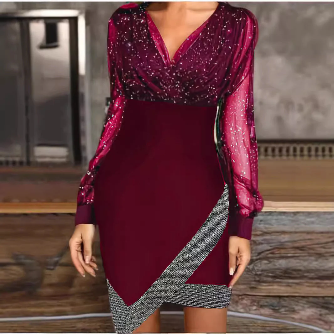 Damen Abendkleid mit Funkelnden Details und Elegantem Schnitt Heidi-Mode