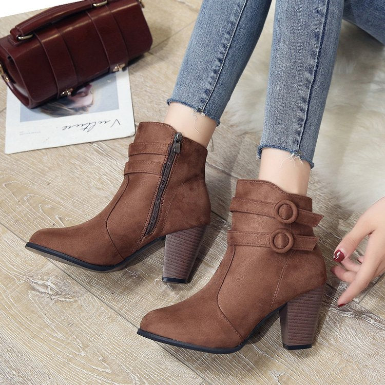 Damen Ankle-Boots mit Dekorativen Riemen und Elegantem Absatz Heidi-Mode - Image 4
