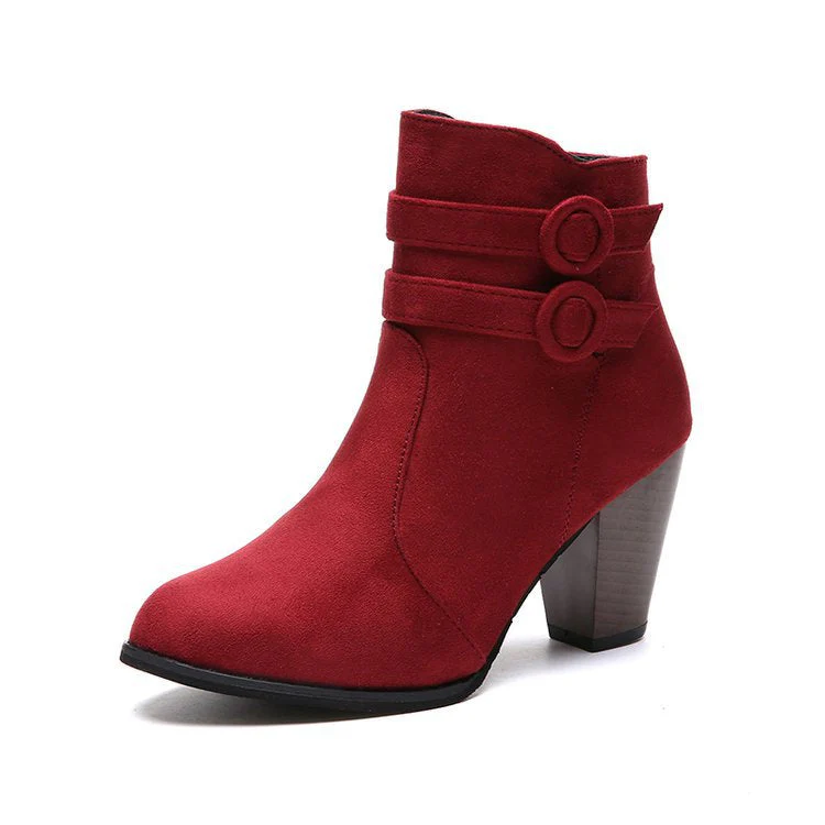 Damen Ankle-Boots mit Dekorativen Riemen und Elegantem Absatz Heidi-Mode - Image 7
