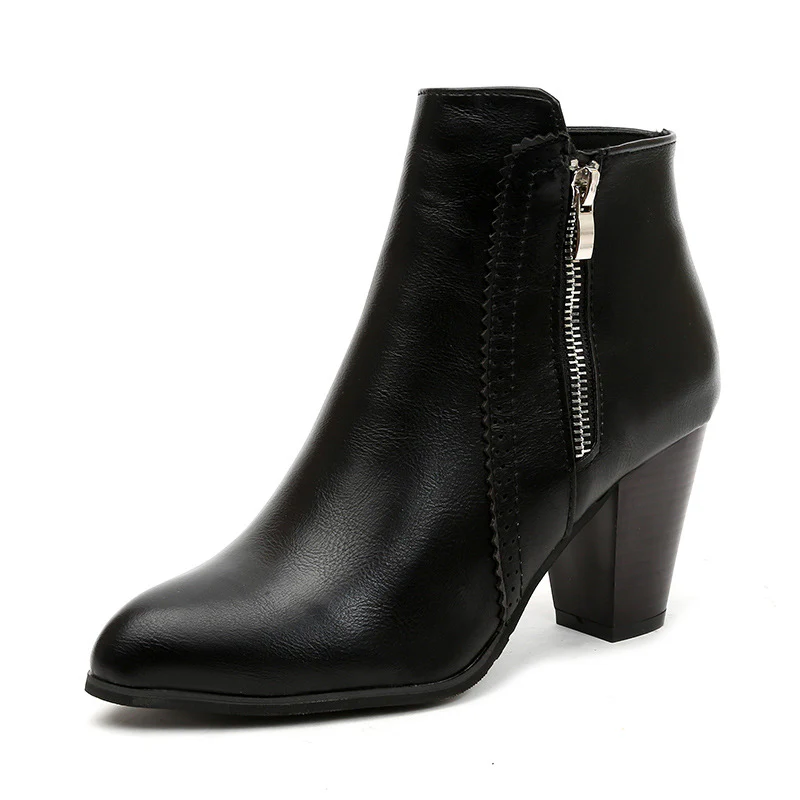 Damen Ankle Boots mit eleganter Schnürung und modischem Reißverschluss Heidi Mode - Image 7