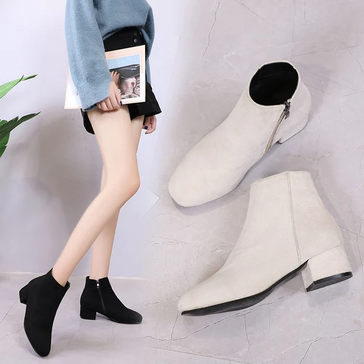 Damen Ankle-Boots mit Modernem, Minimalistischem Design und Komfortablem Blockabsatz Heidi-Mode - Image 5