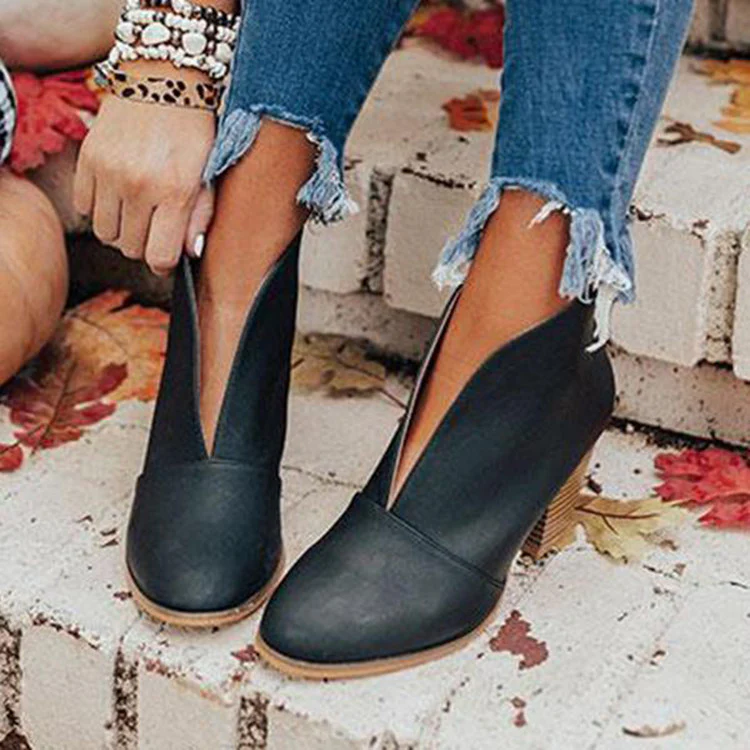 Damen Ankle Boots mit modischem Schnitt und hochwertiger Oberflächenstruktur Heidi Mode