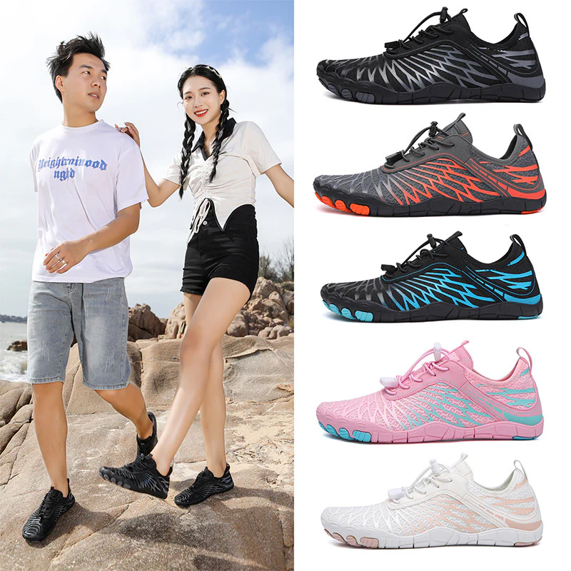 Damen Aqua-Fitness-Schuhe mit atmungsaktiver Obermaterialstruktur und rutschfester Sohle Heidi Mode