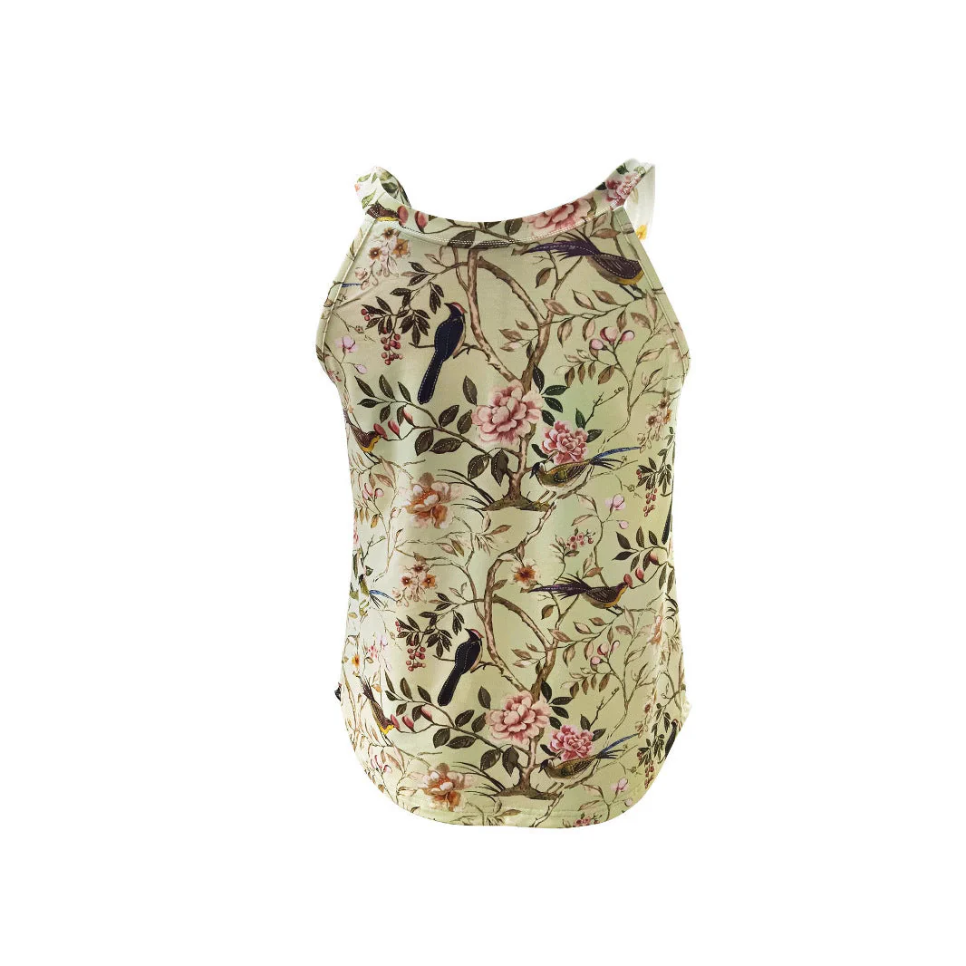 Damen Ärmelloses Blumenshirt mit Hohem Kragen Heidi-Mode - Image 4