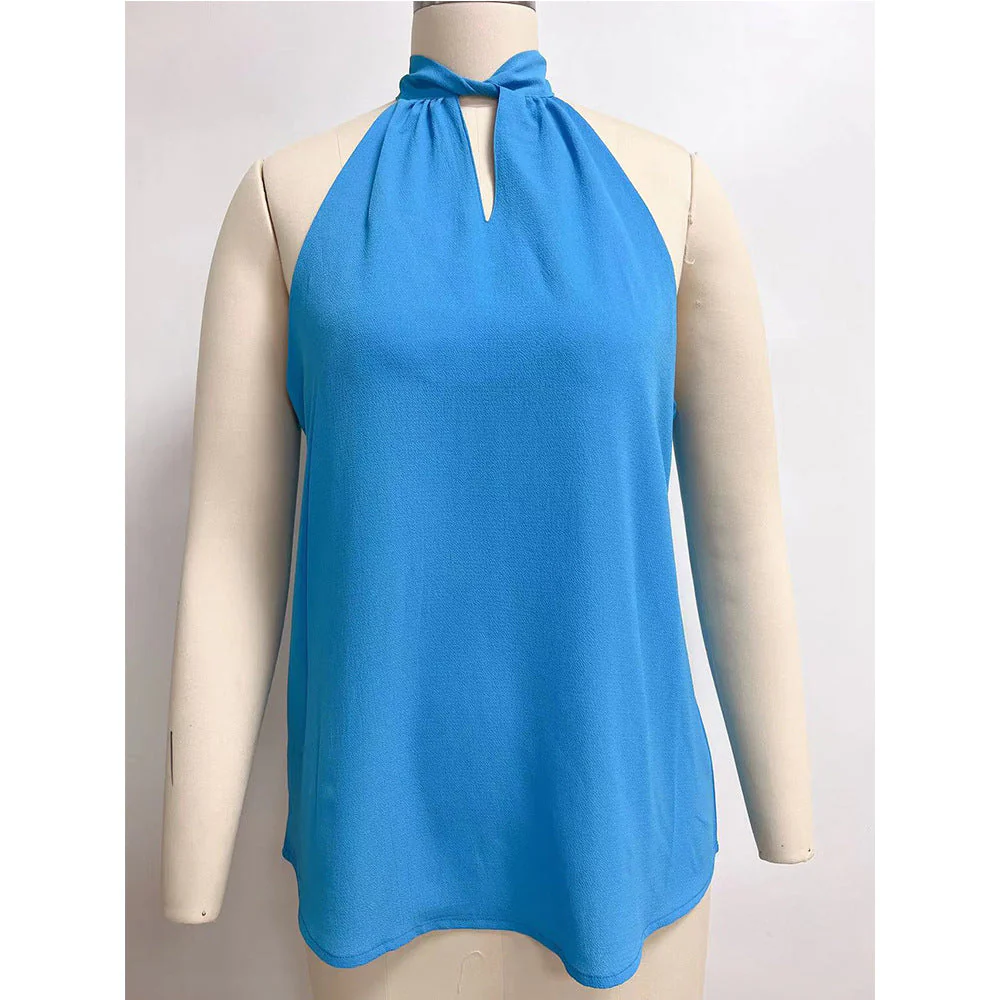 Damen Ärmelloses Oberteil mit Schickem Schlitz-Ausschnitt und Feiner Textur Heidi-Mode - Image 9