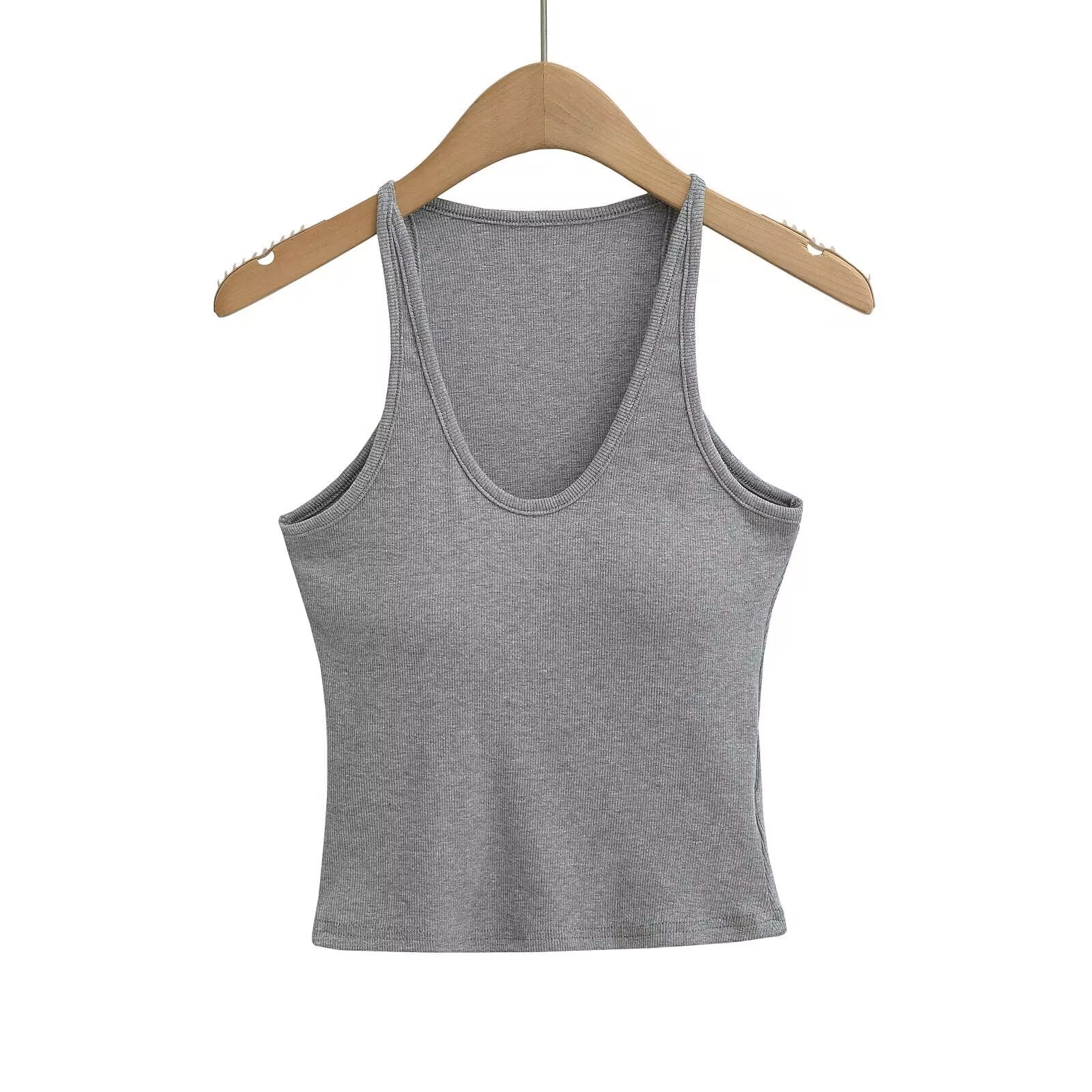 Damen Ärmelloses Sporttop mit Tiefem U-Ausschnitt und Elastischem Material Heidi-Mode - Image 5