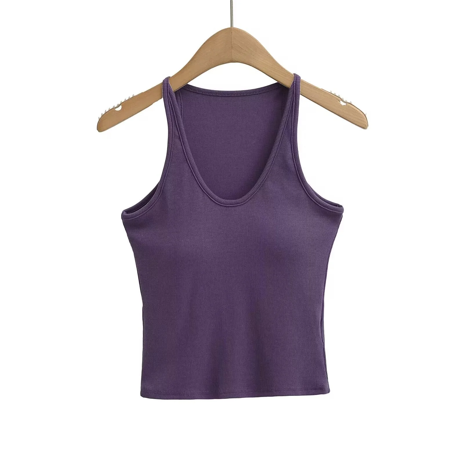 Damen Ärmelloses Sporttop mit Tiefem U-Ausschnitt und Elastischem Material Heidi-Mode - Image 6