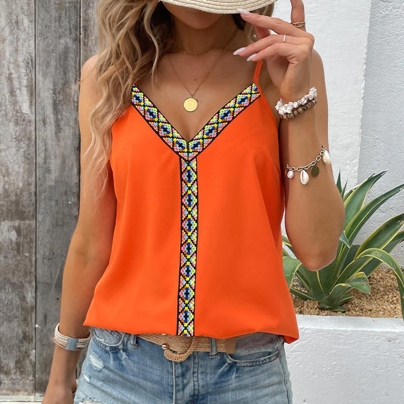 Damen Ärmelloses Top mit Buntem Stickereidetail Heidi-Mode - Image 6