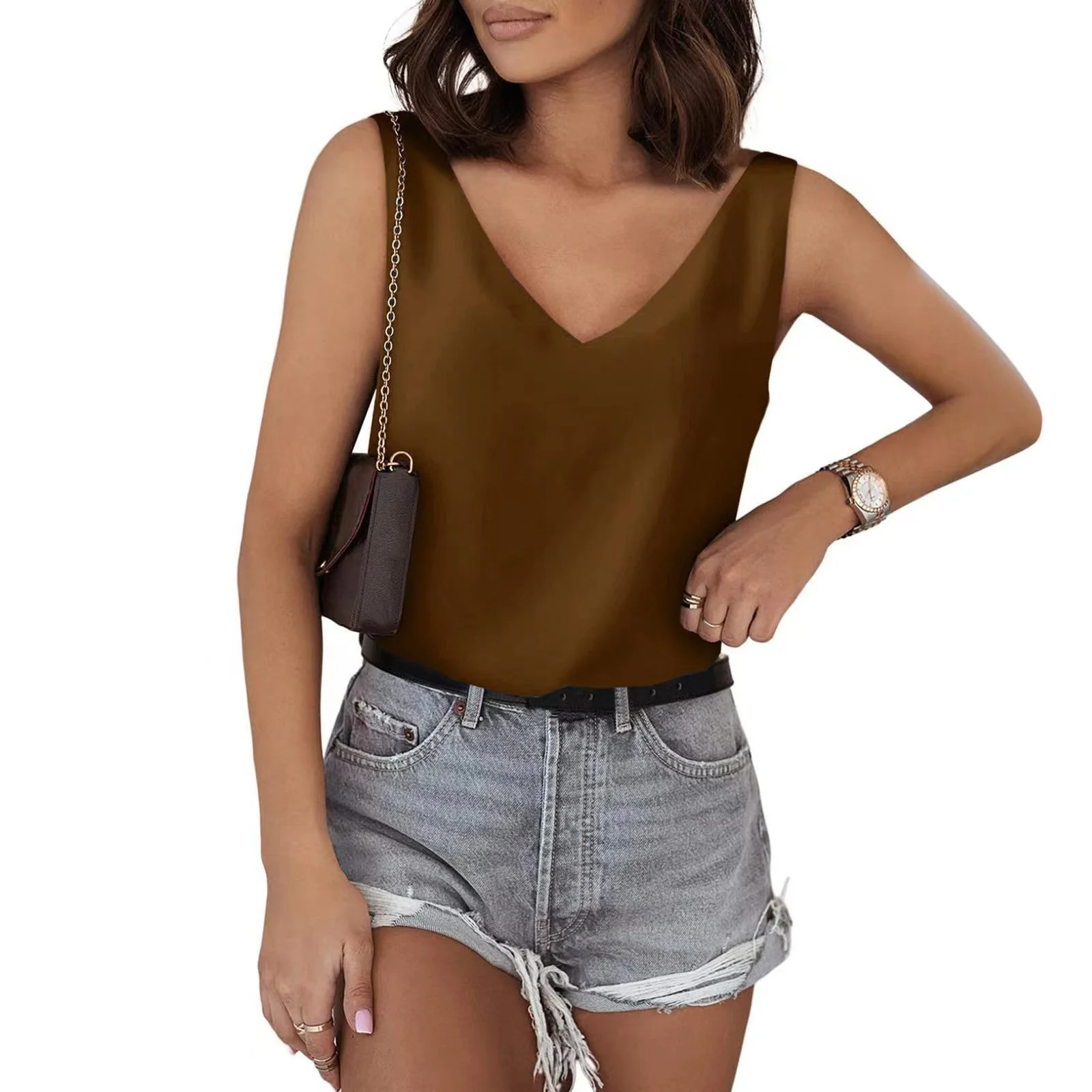 Damen Ärmelloses V-Ausschnitt Top Aus Hochwertigem Material Heidi-Mode - Image 14
