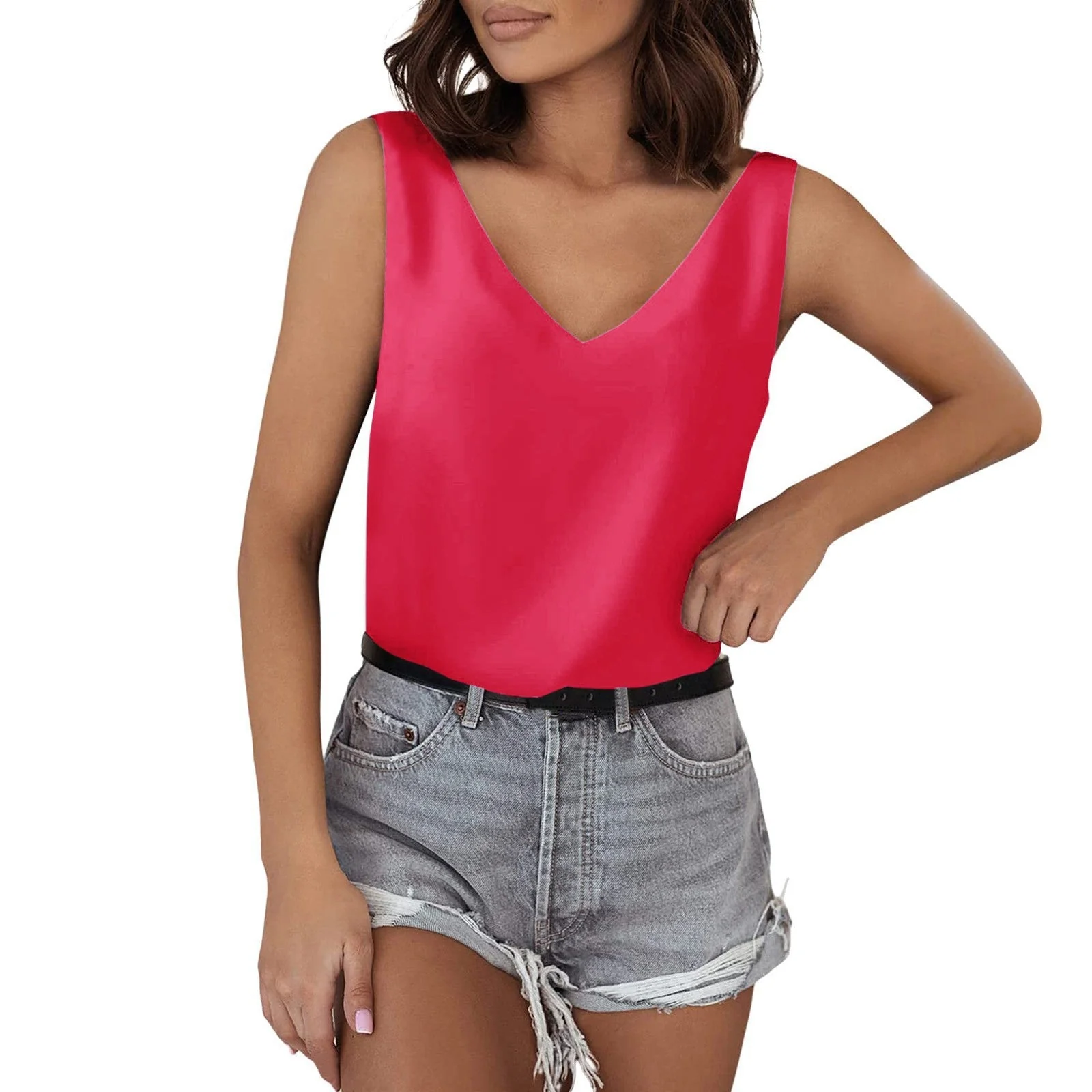 Damen Ärmelloses V-Ausschnitt Top Aus Hochwertigem Material Heidi-Mode - Image 8