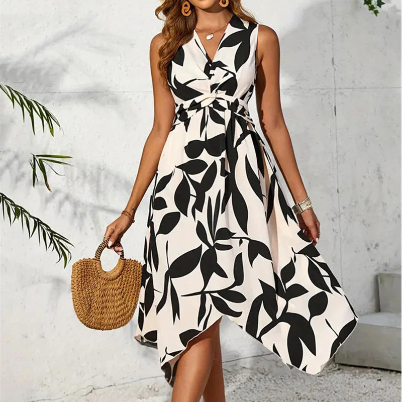 Damen Asymmetrisches Kleid mit Botanischem Druck Heidi-Mode - Image 7