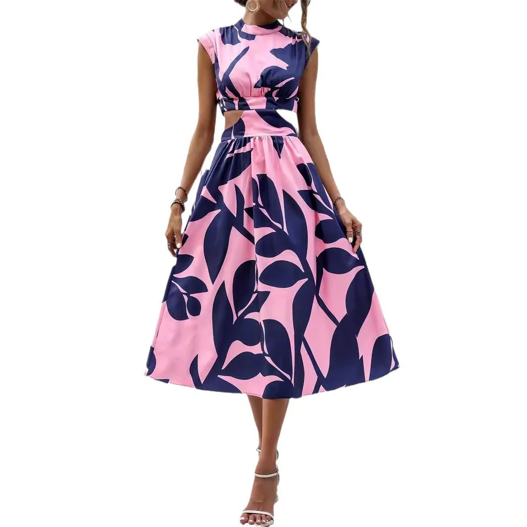 Damen Asymmetrisches Kleid mit Cut-Out-Details und Floralem Design Heidi-Mode - Image 5