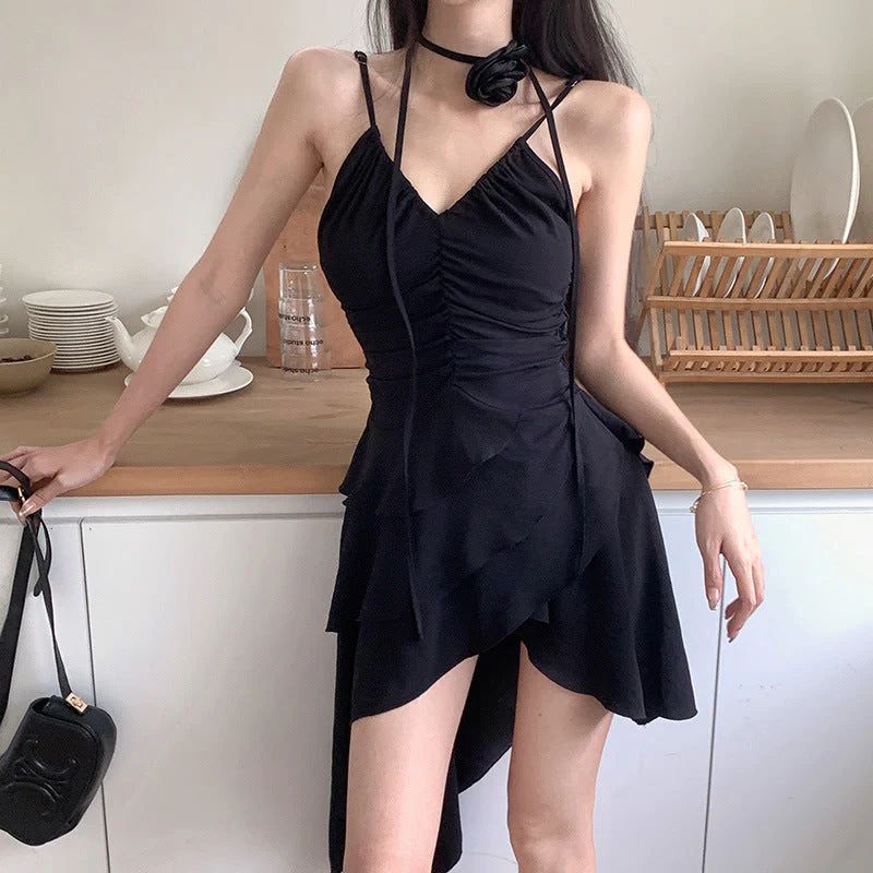 Damen Asymmetrisches Sommerkleid mit Rüschendetails Heidi-Mode - Image 3