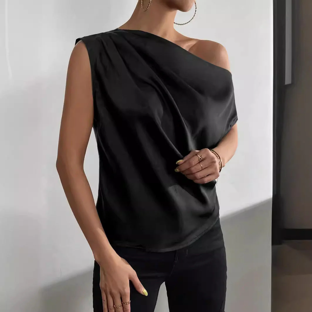 Damen Asymmetrisches Top mit Drapierung und Elegantem Schnitt Heidi-Mode - Image 3
