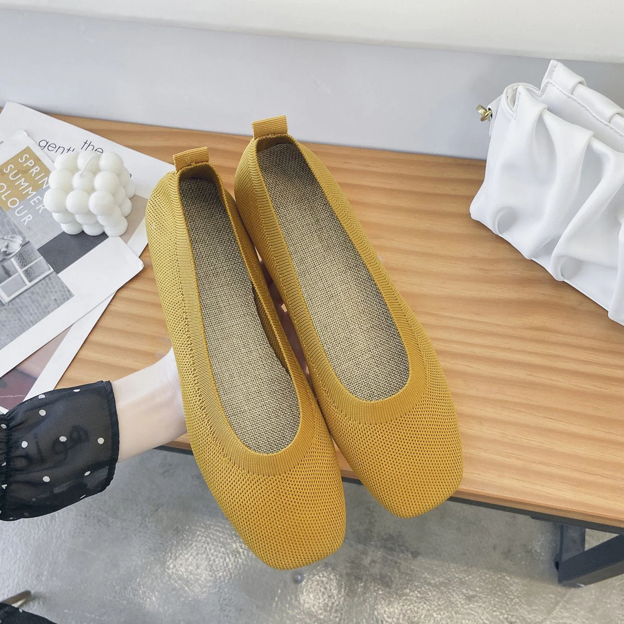 Damen Atmungsaktive Ballerinas Aus Flexiblem Stoff Heidi-Mode - Image 11