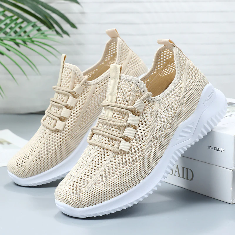Damen Atmungsaktive Fitness Sneakers mit flexiblem Schnürsystem Heidi Mode - Image 2