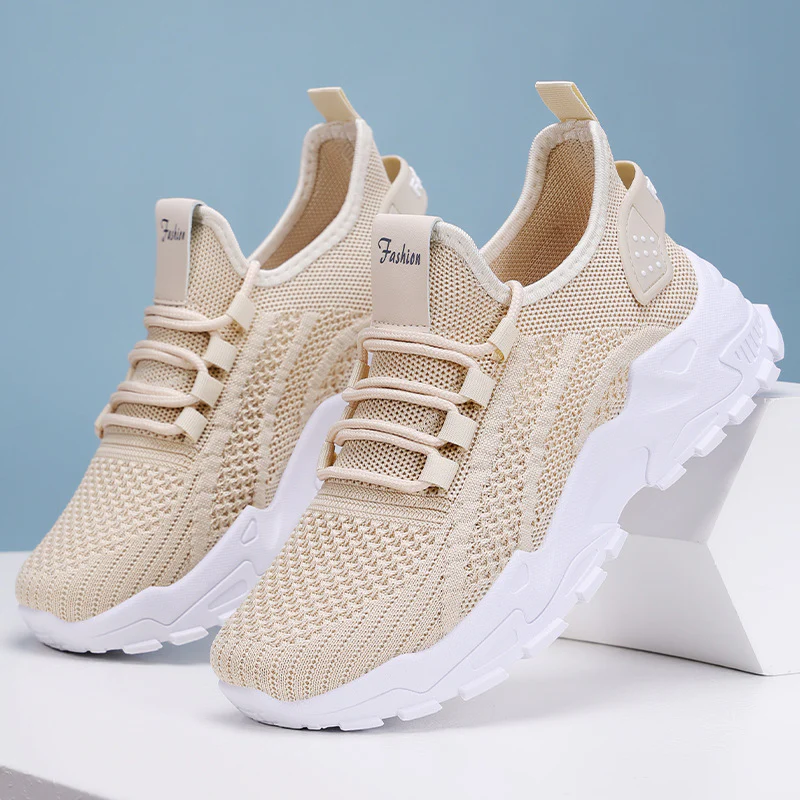 Damen Atmungsaktive Fitness Sneakers mit flexiblem Strickoberteil und rutschfester Sohle Heidi Mode - Image 6