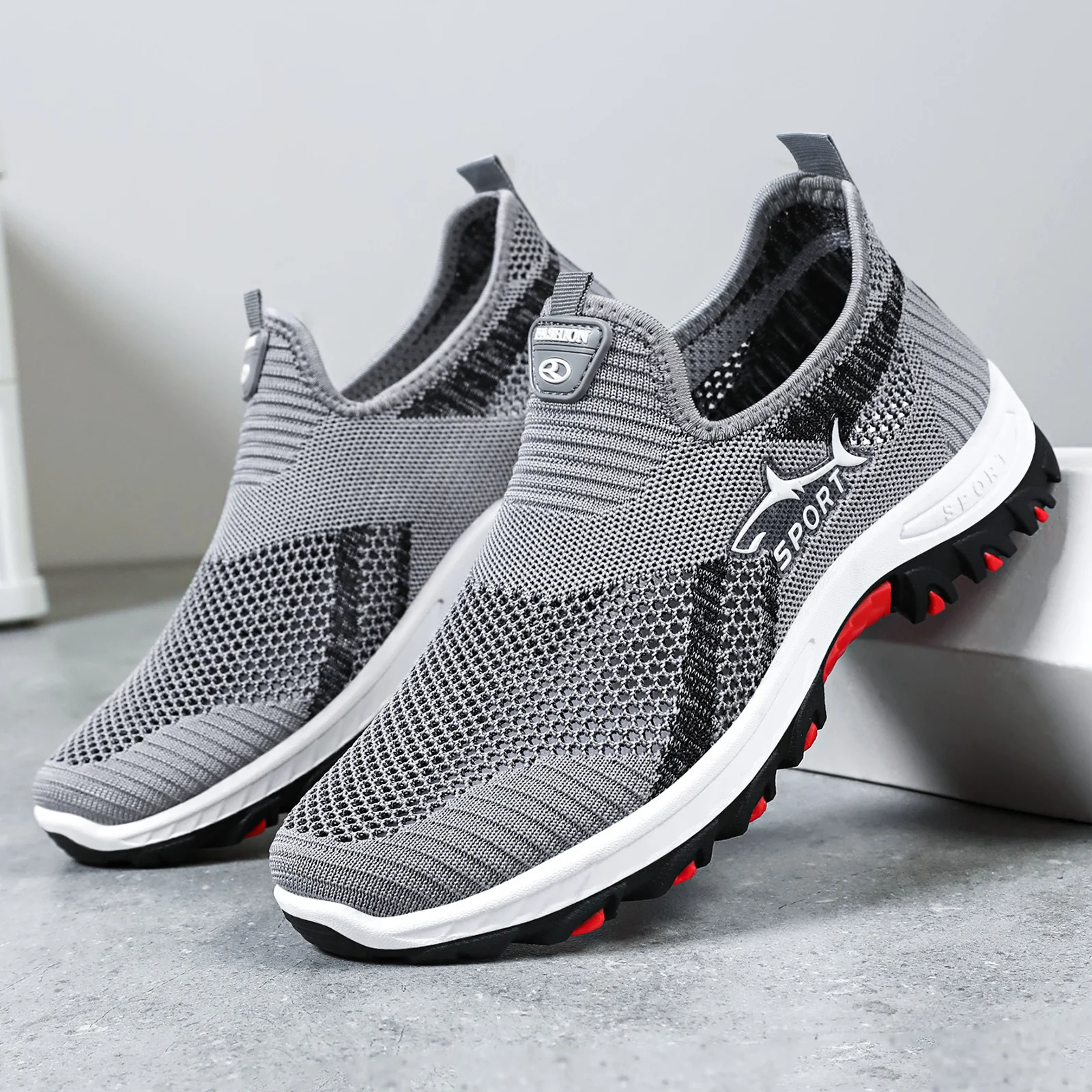 Damen Atmungsaktive Freizeit-Schuhe mit flexiblem Strickoberteil Heidi Mode