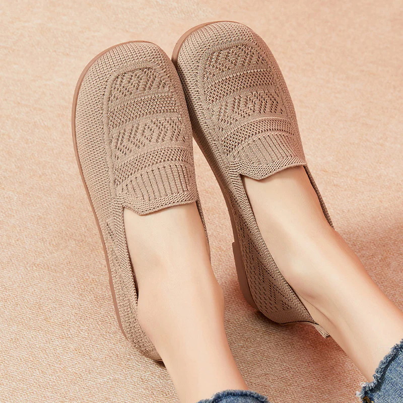 Damen Atmungsaktive Freizeit-Slipper aus flexiblem Strickmaterial Heidi Mode - Image 2