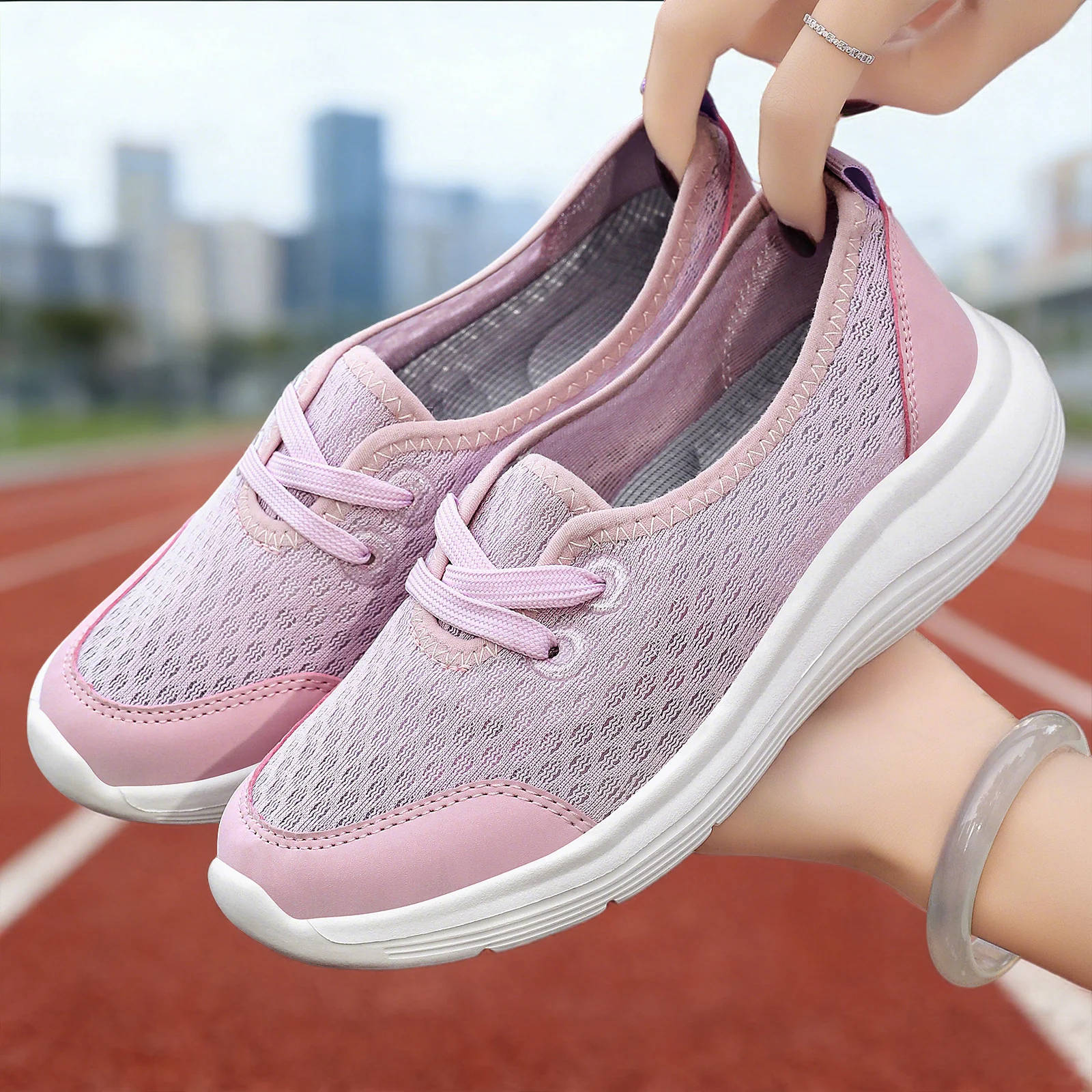 Damen Atmungsaktive Freizeit-Sneaker mit flexiblem Mesh-Obermaterial Heidi Mode - Image 2