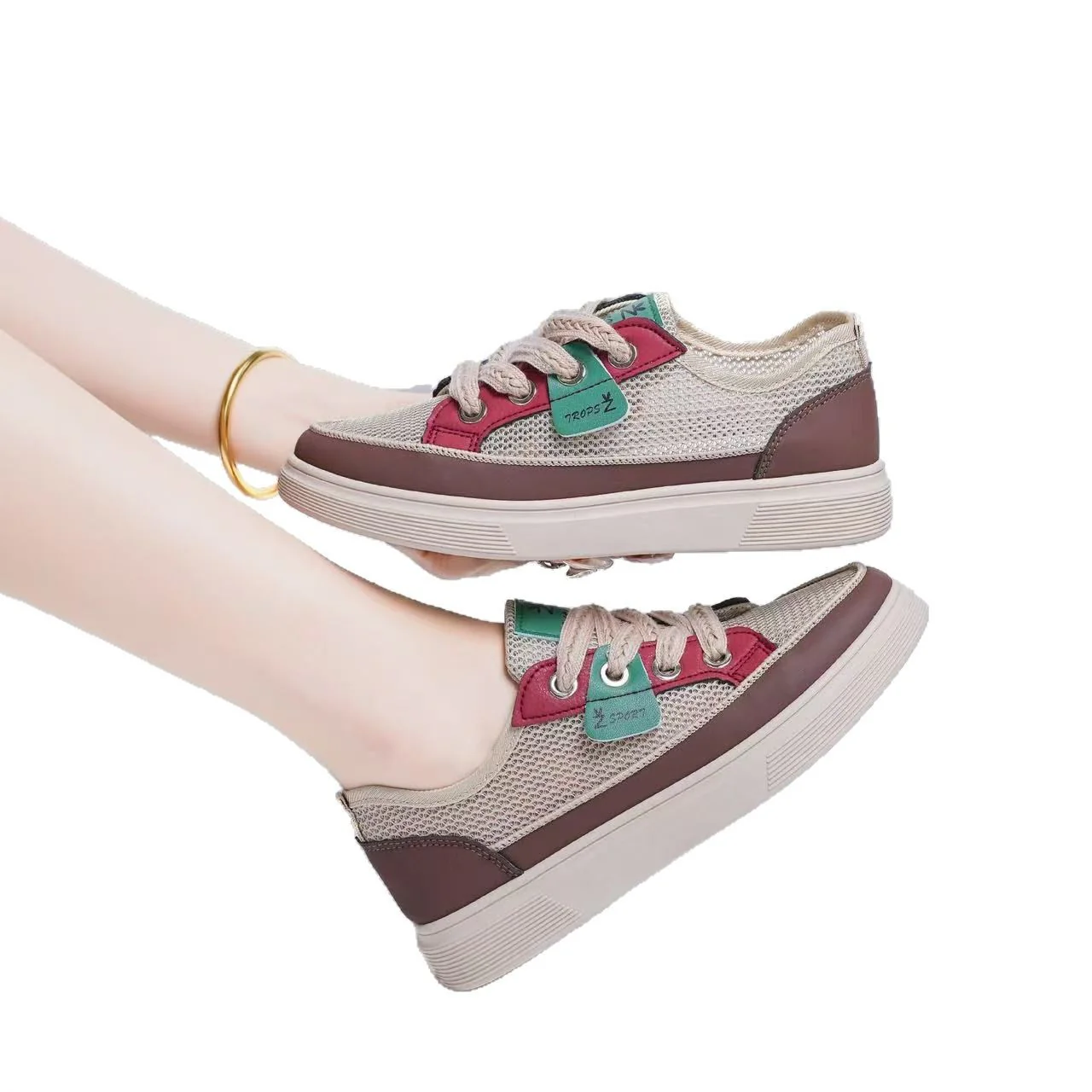 Damen Atmungsaktive Freizeit-Sneaker mit sportlichem Design Heidi Mode - Image 5