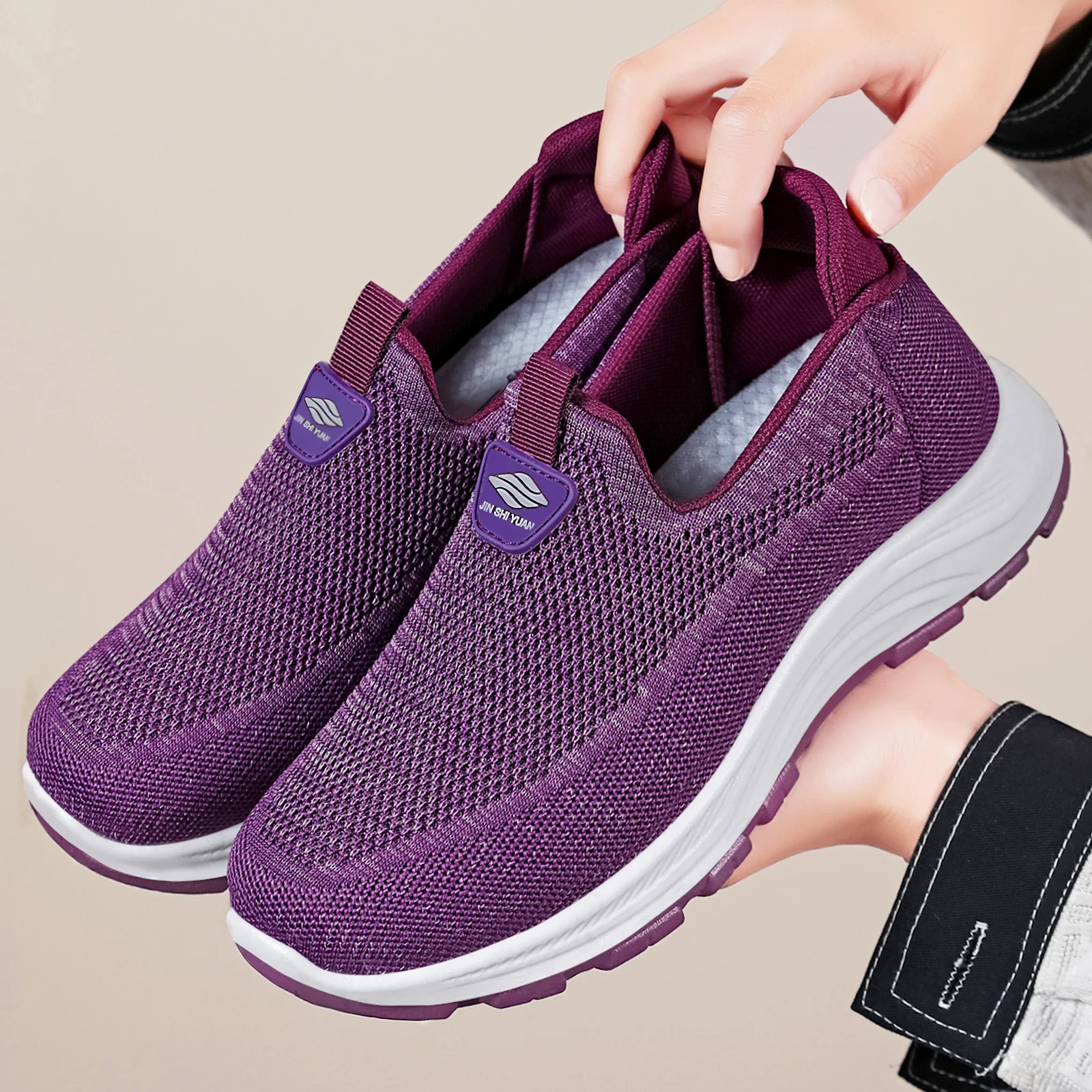 Damen Atmungsaktive Freizeitschuhe mit elastischem Einstieg Heidi Mode - Image 3