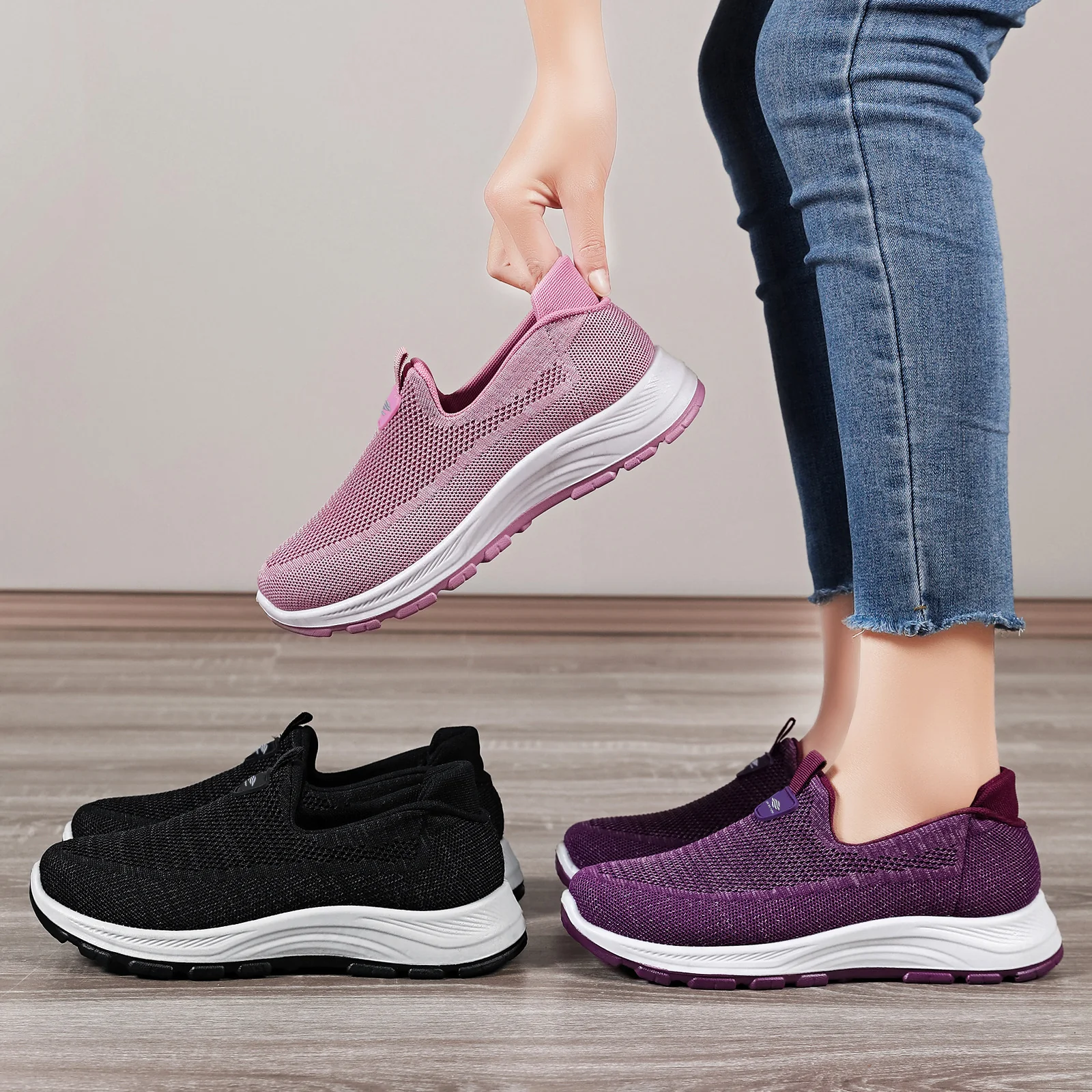 Damen Atmungsaktive Freizeitschuhe mit elastischem Einstieg Heidi Mode - Image 4