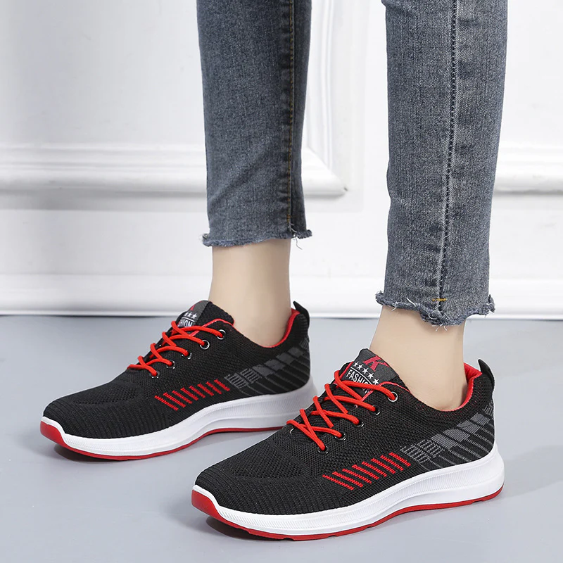 Damen Atmungsaktive Lauf-Sneaker mit elastischer Schnürung und dämpfender Sohle Heidi Mode - Image 3