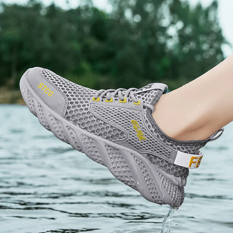 Damen atmungsaktive Mesh-Sneaker mit flexiblem Sohlen-Design Heidi Mode