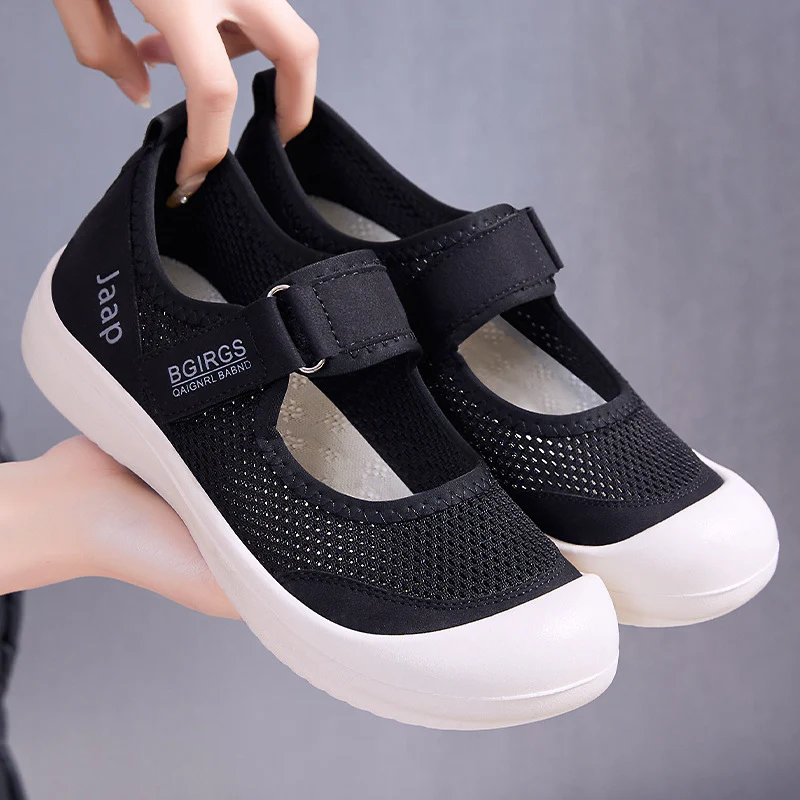 Damen Atmungsaktive Sandalen mit verstellbarem Klettverschluss und elastischem Obermaterial Heidi Mode - Image 2