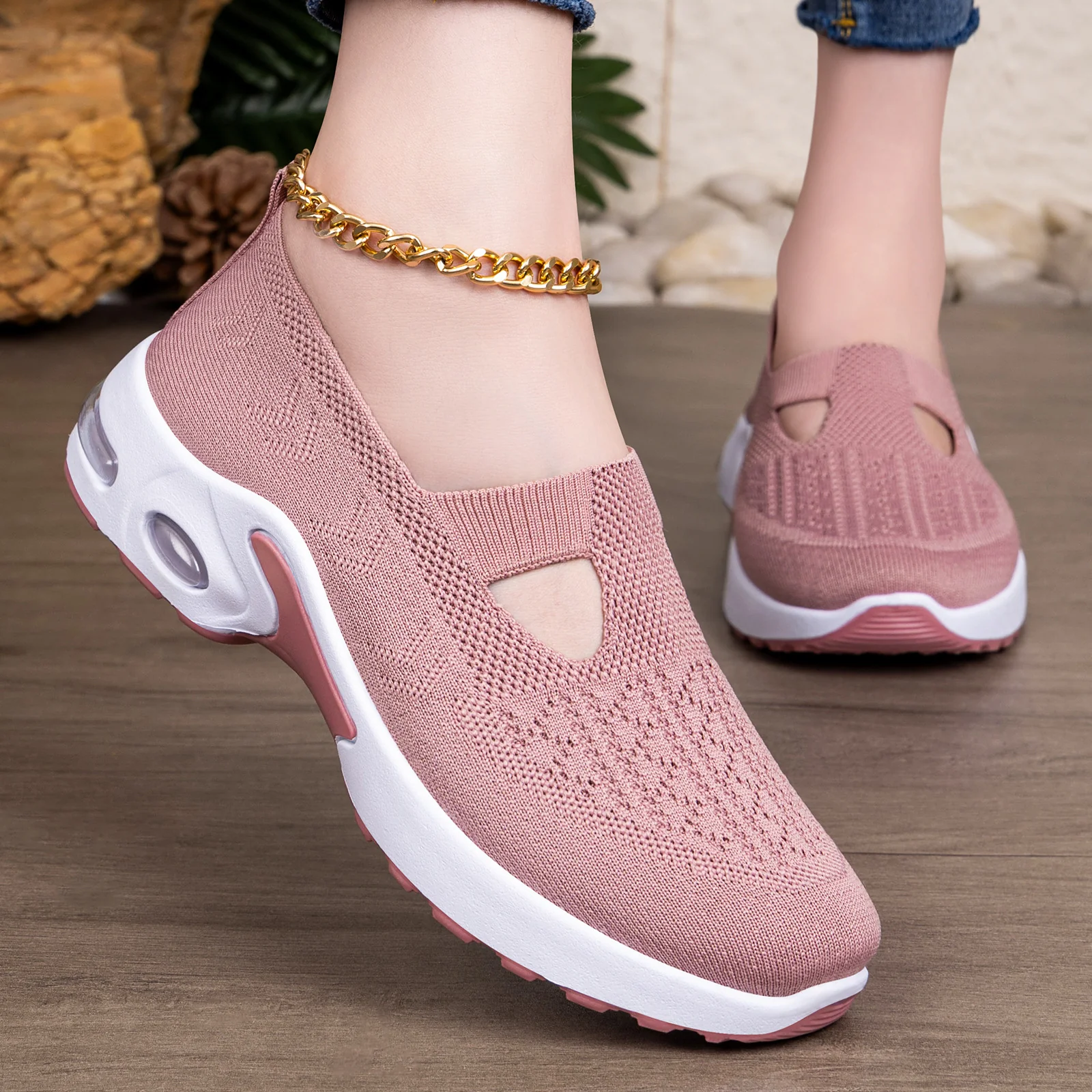 Damen Atmungsaktive Slip-On Freizeit-Schuhe mit dämpfender Sohle Heidi Mode - Image 2