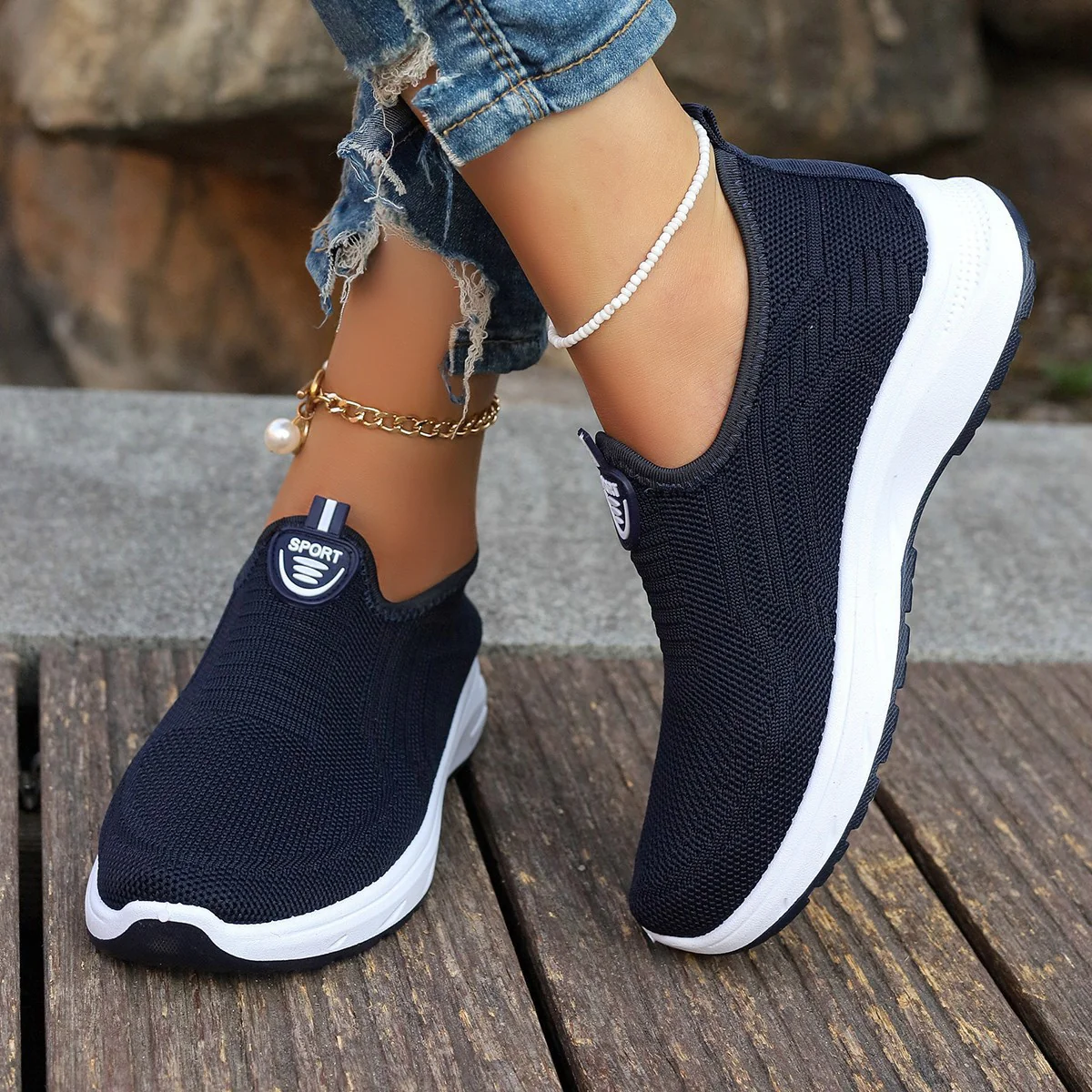 Damen Atmungsaktive Slip-On Freizeitschuhe mit dämpfender Sohle Heidi Mode - Image 7