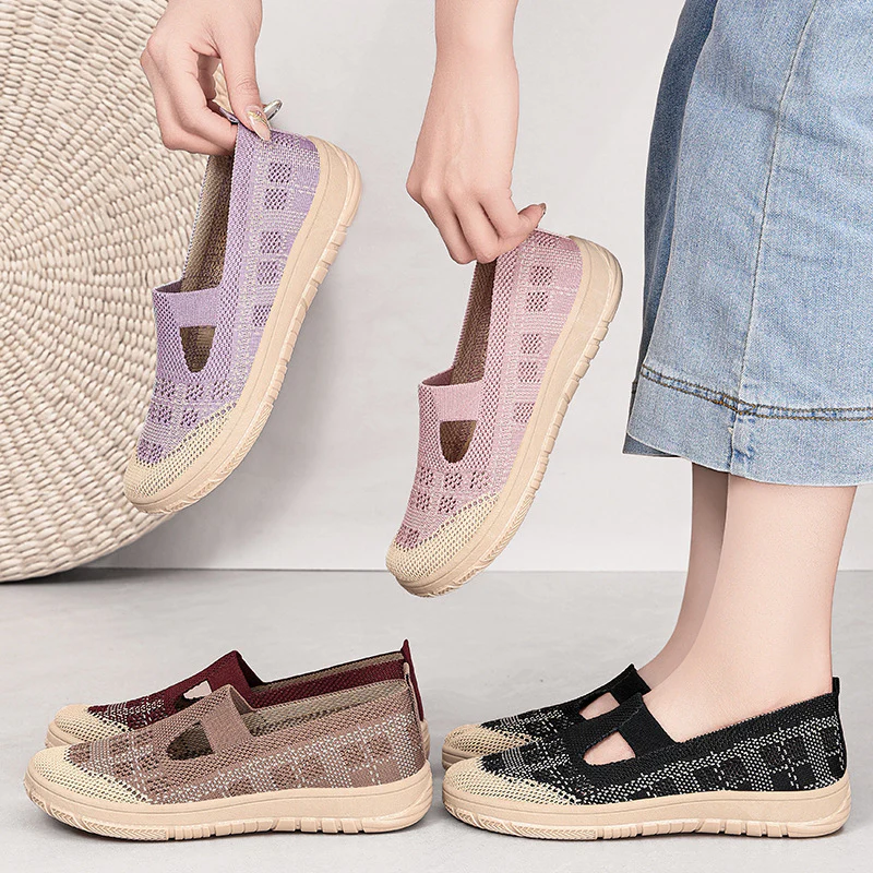 Damen Atmungsaktive Slip-On Freizeitschuhe mit elastischem Obermaterial Heidi Mode - Image 3