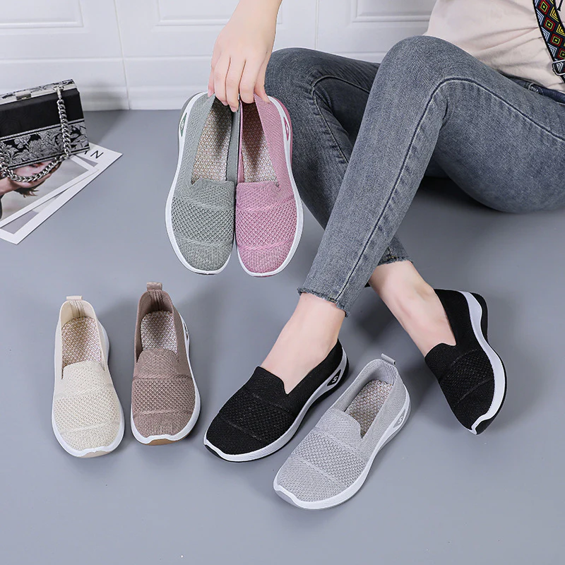 Damen Atmungsaktive Slip-On Freizeitschuhe mit elastischer Sohle Heidi Mode - Image 4