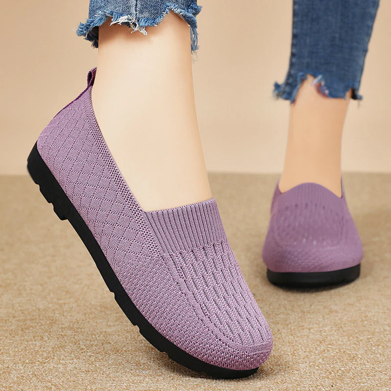 Damen Atmungsaktive Slip-On Freizeitschuhe mit flexiblem Strickdesign Heidi Mode - Image 2