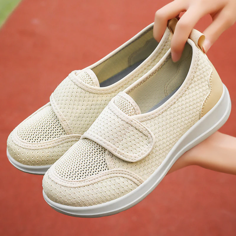 Damen Atmungsaktive Slip-On Freizeitschuhe mit verstellbarem Klettverschluss Heidi Mode - Image 2