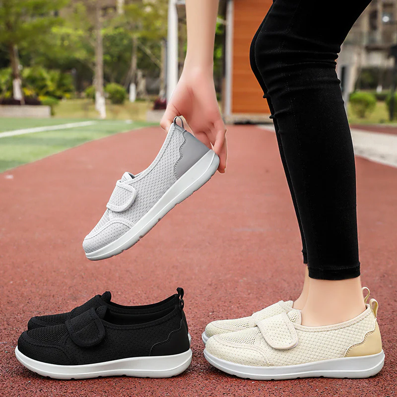 Damen Atmungsaktive Slip-On Freizeitschuhe mit verstellbarem Klettverschluss Heidi Mode - Image 4