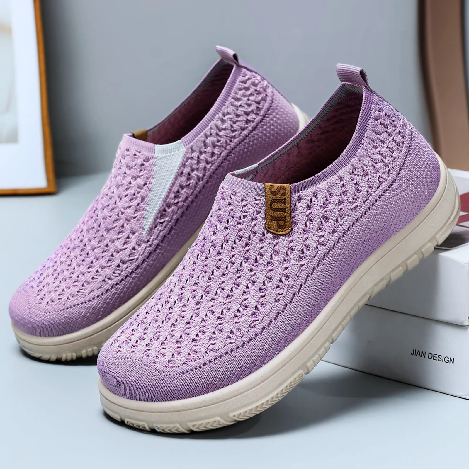 Damen Atmungsaktive Slip-On Laufschuhe mit flexibler Sohle Heidi Mode - Image 3