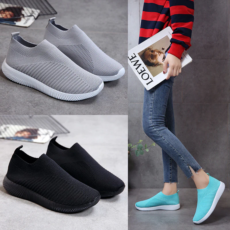 Damen Atmungsaktive Slip-On Sneaker mit flexibler Sohle Heidi-Mode