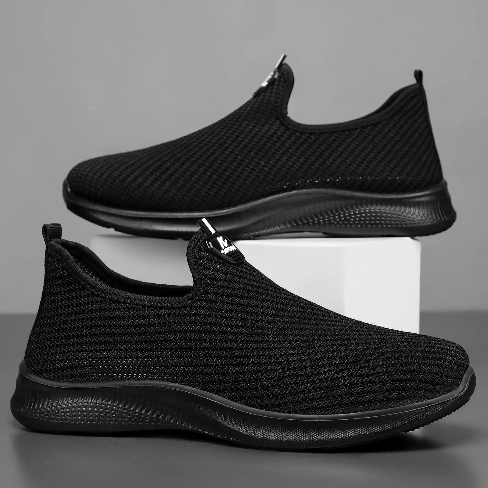 Damen Atmungsaktive Slip-On Sneakers mit elastischem Strickoberteil Heidi Mode - Image 2