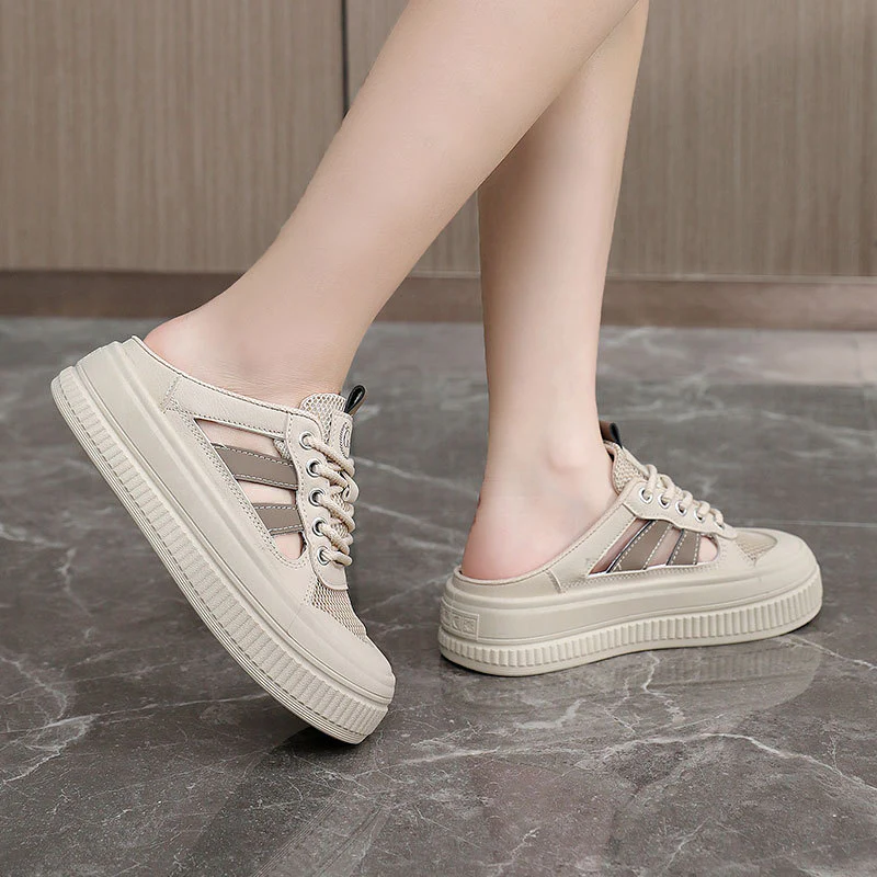 Damen Atmungsaktive Slip-On Sneakers mit flexiblem Gummiboden und modischem Mesh-Obermaterial Heidi Mode - Image 3