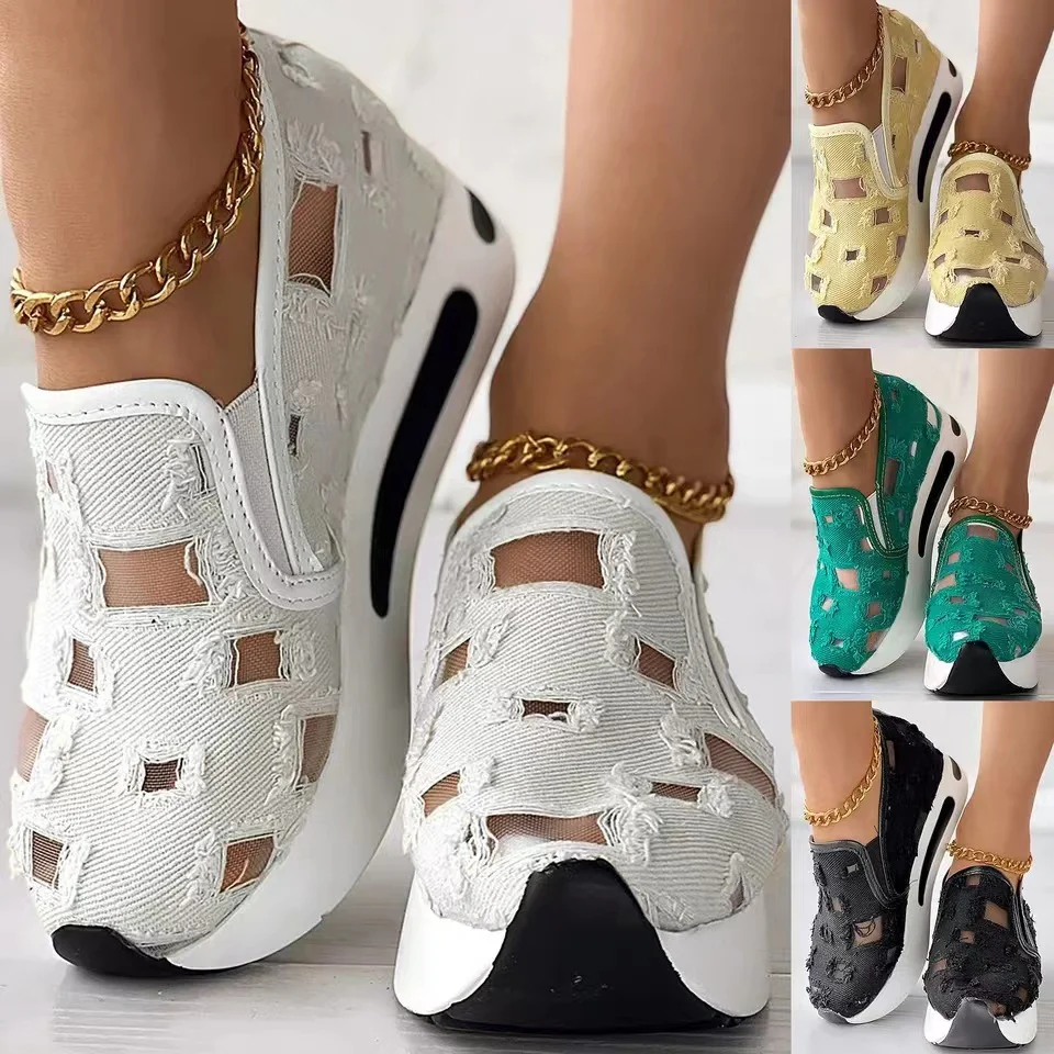 Damen Atmungsaktive Slip-On Sneakers mit modischem Lochdesign Heidi Mode - Image 2