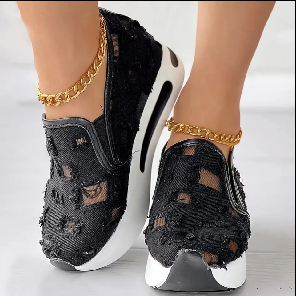 Damen Atmungsaktive Slip-On Sneakers mit modischem Lochdesign Heidi Mode - Image 3